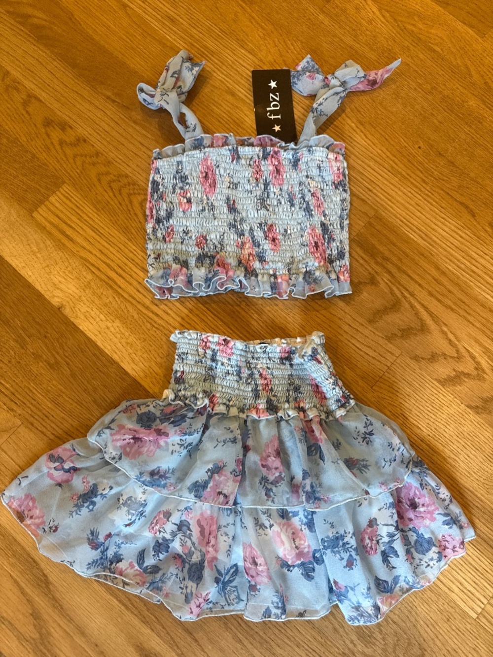 FBZ girls floral summer top and skirt set